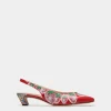 Sylt Slingback Pump in Strawberry Print Brushed Leather