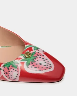 Sylt Slingback Pump in Strawberry Print Brushed Leather