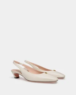 Sylt Slingback Pump In White Leather