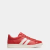 Tennis Sneaker In Candy Red And White Leather