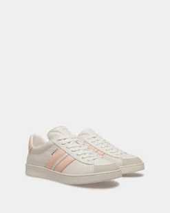 Tennis Sneaker in White and Baby Pink Leather