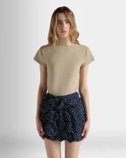 T-Shirt in Beige Cotton