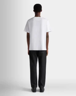 T-Shirt With a Bally Crest Logo In White Cotton
