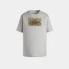 T-Shirt With Bally Crest Label In Grey Melange Cotton