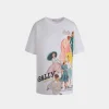 T-Shirt With Bally Ladies Print In White Cotton