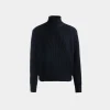 Turtle Neck in Navy Blue Cotton