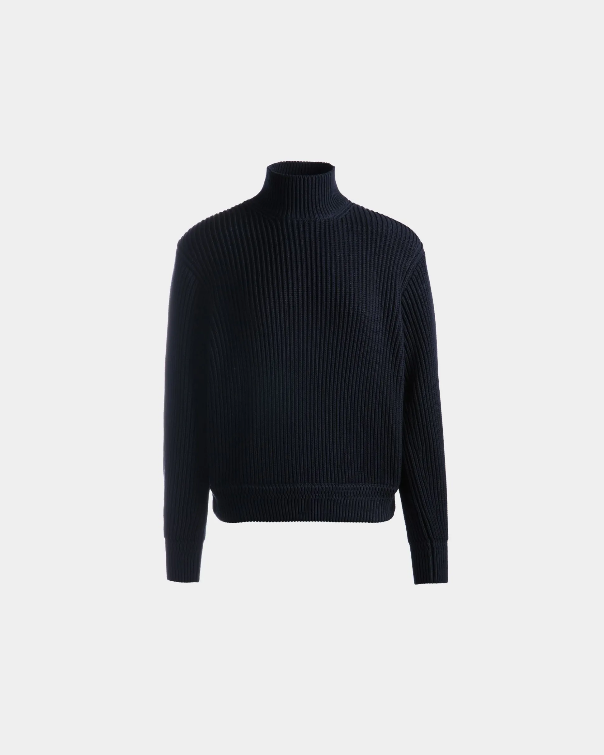 Turtle Neck in Navy Blue Cotton