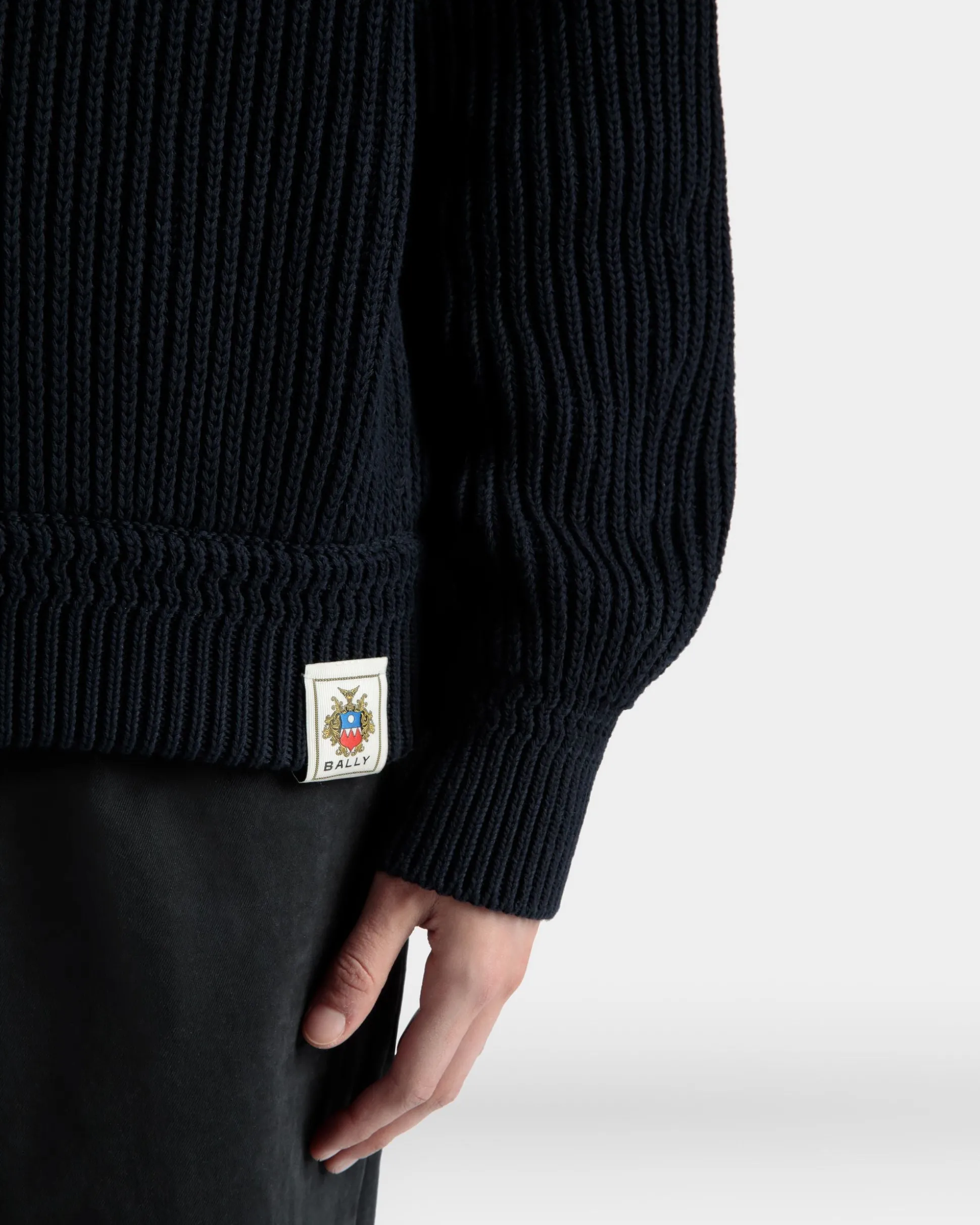 Turtle Neck in Navy Blue Cotton