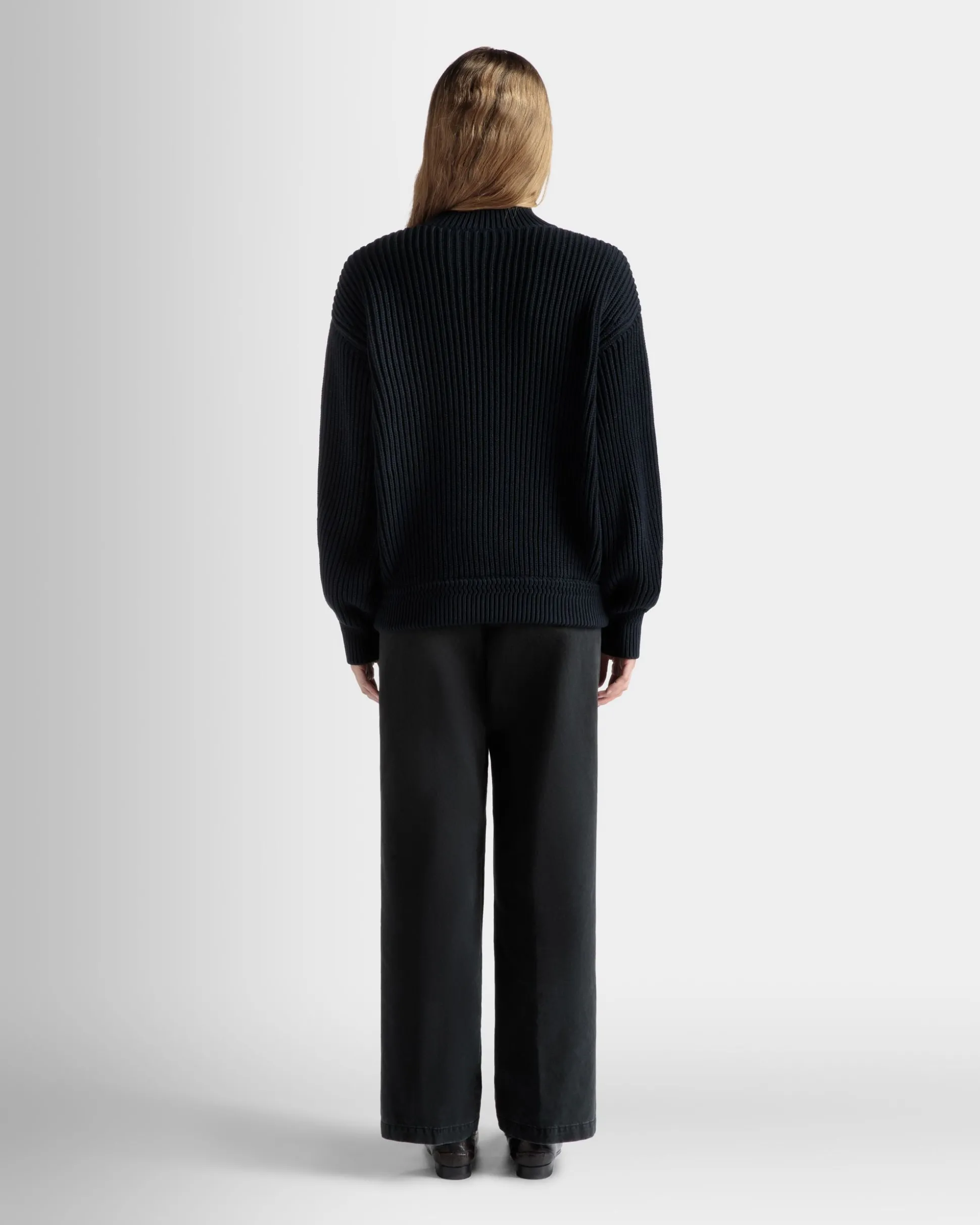 Turtle Neck in Navy Blue Cotton