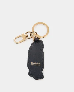 Unda Keychain In Choco-Candy Print Leather