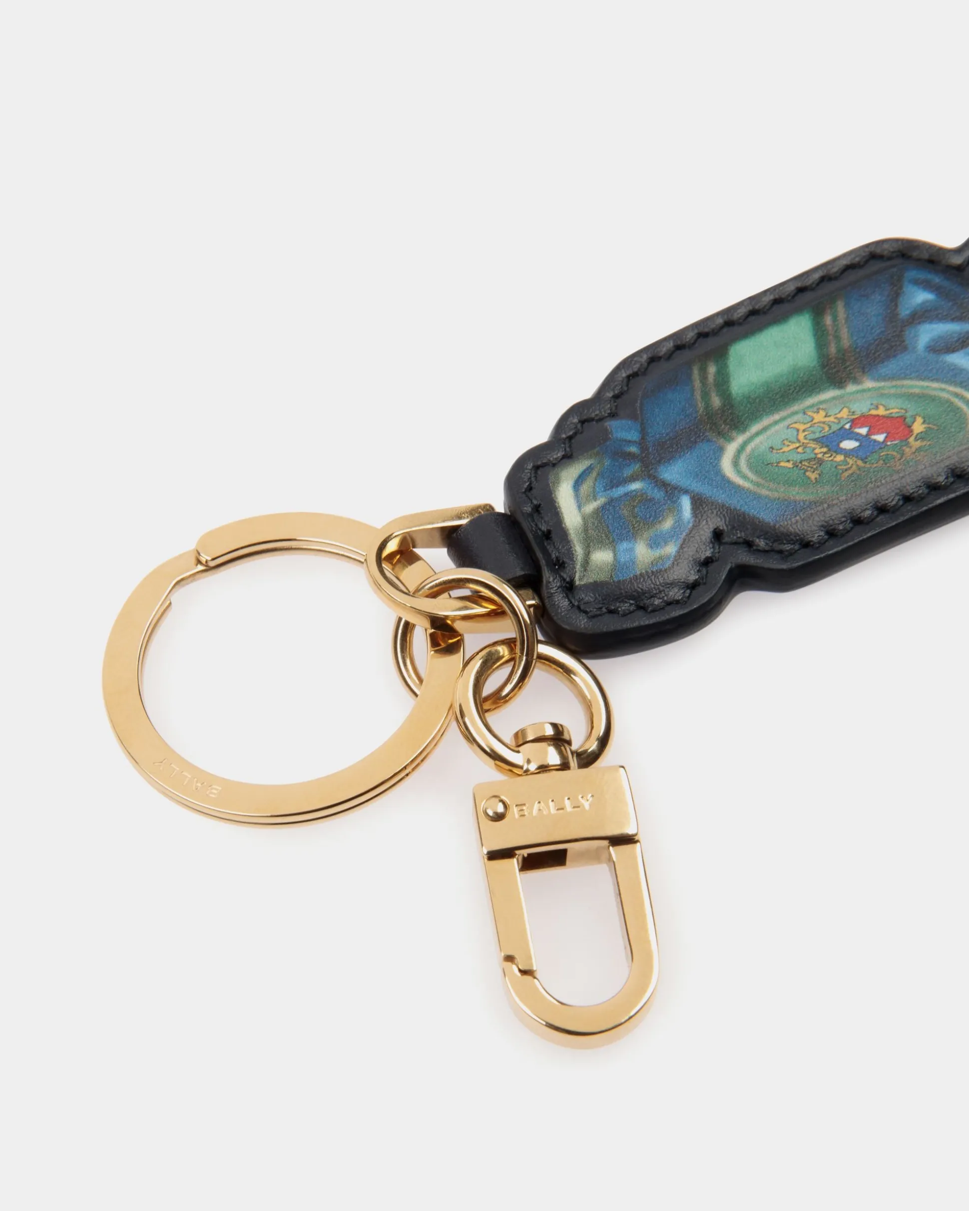 Unda Keychain In Choco-Candy Print Leather