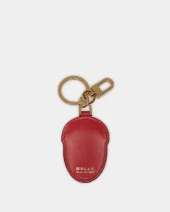 Unda Keychain In Red Leather