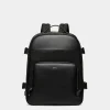 Vogel Backpack In Black Nylon And Recycled Leather