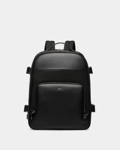 Vogel Backpack In Black Nylon And Recycled Leather