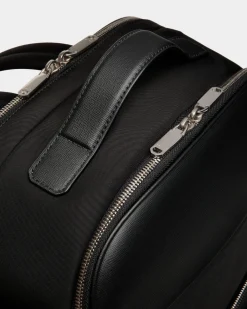 Vogel Backpack In Black Nylon And Recycled Leather